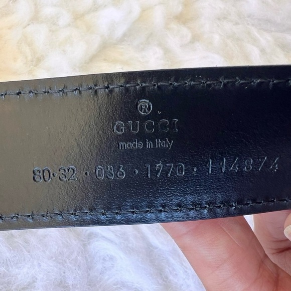 Gucci Sherry Line Belt with Iconic Silver GG Buckle Size 80/32 - Picture 6 of 8